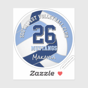 Sticker volleyball équipe couleurs enfants marine bleu cla