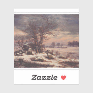 Sticker Vordingborg in Winter by J.C. Dahl Fine Art