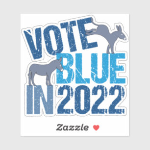 Sticker Vote Blue en 2022 Démocrate Donkey Élection de mi-