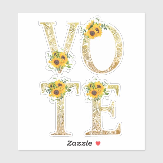 Sticker Vote des tournesols or (Feuille)