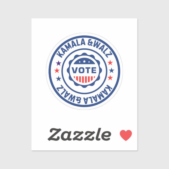 Sticker Vote pour Kamala harris et walz (Feuille)
