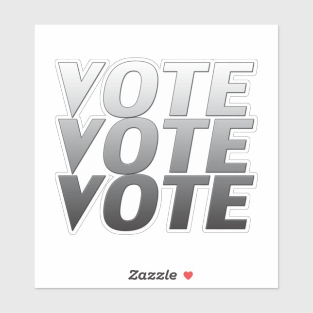 Sticker "vote vote" lettres grises - (Feuille)