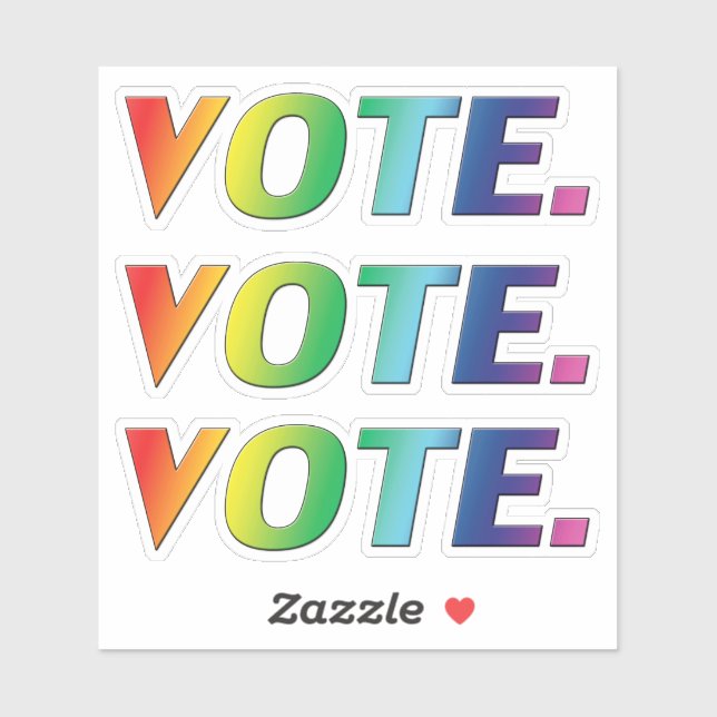 Sticker "vote vote" Pride lgbtq lgbt couleurs - (Feuille)