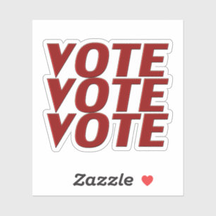 Sticker Vote vote typographie rouge moderne