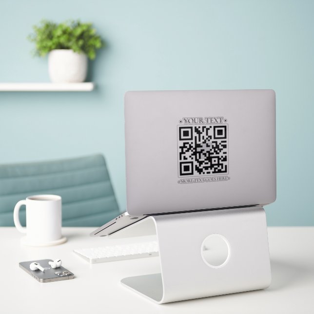 Sticker Votre code QR d'entreprise (Ordinateur portable sur le bureau)