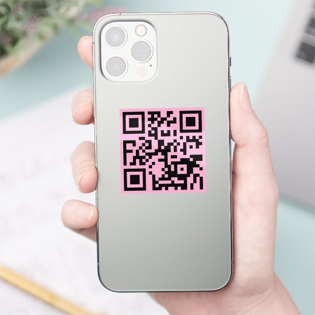 Sticker Votre code QR sur fond rose clair (Téléphone)