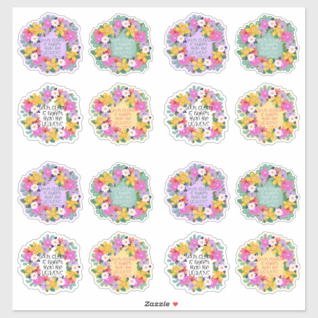 Sticker Votre Gloire Est Plus Haut Psaume Verse Aquarelle  (Feuille)