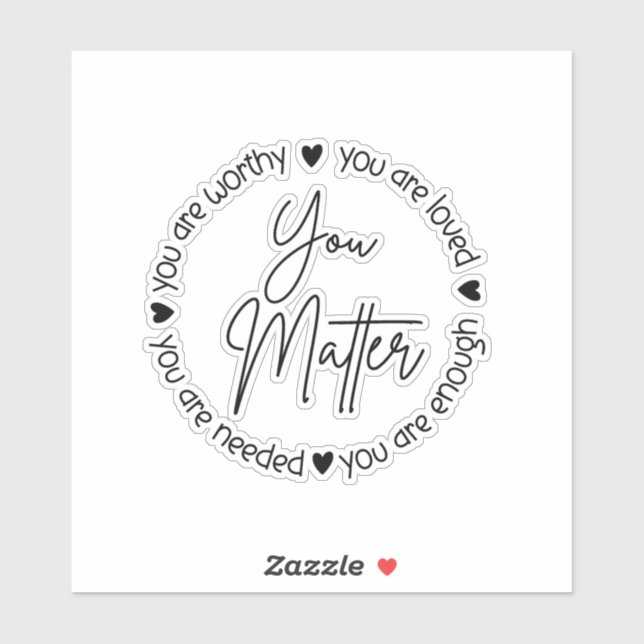 Sticker Votre importance Santé mentale Affirmation positiv (Feuille)
