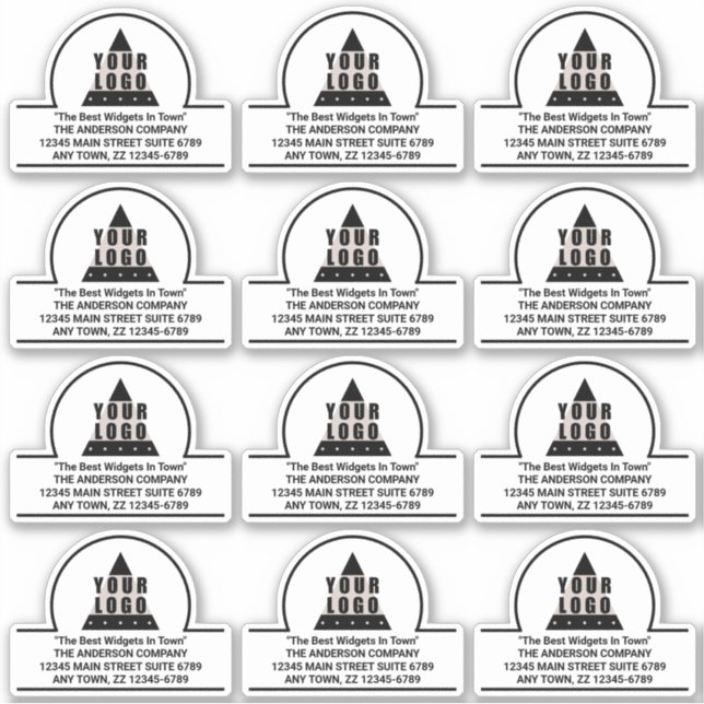 Sticker Votre logo 12 Promo Adresse Contour Coupe Vinyl (Devant)