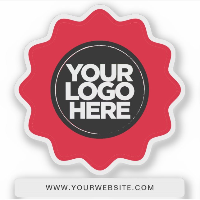 Sticker Votre logo Eyecatching Red Border Clear Cut Out (Devant)
