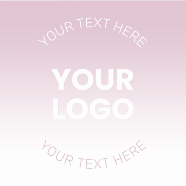 Sticker Votre logo | Moderne Dusty Rose & Blanc Ombre (Devant)