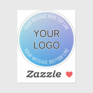 Sticker Votre logo   Ombre bleue à violet et texte circula