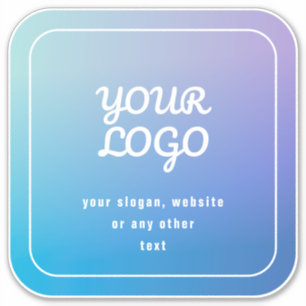 Sticker Votre Logo & Slogan ou autre texte Bleu et pourp
