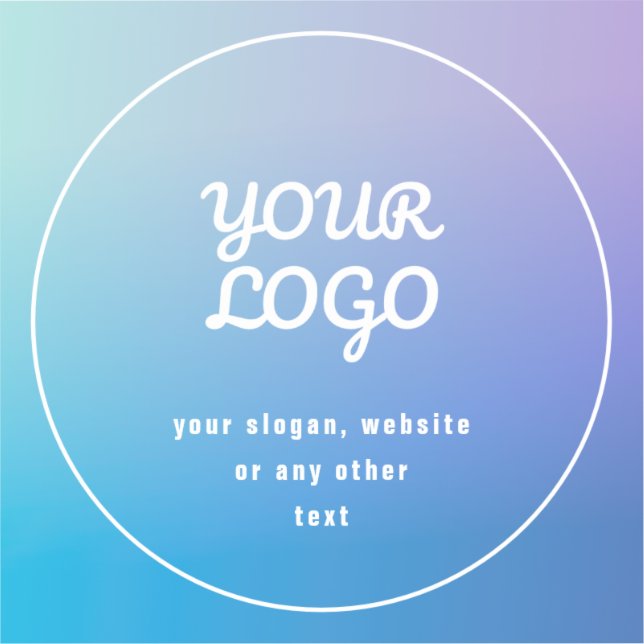 Sticker Votre Logo & Slogan ou autre texte | Bleu et pourp (Recto)
