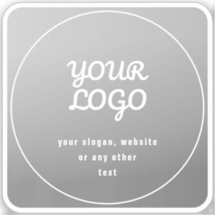 Sticker Votre Logo & Slogan ou autre texte Gris et blanc