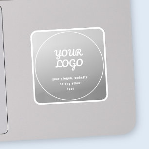 Sticker Votre Logo & Slogan ou autre texte Gris et blanc