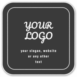 Sticker Votre Logo & Slogan ou autre texte   Noir et blanc