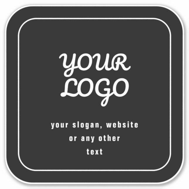 Sticker Votre Logo & Slogan ou autre texte | Noir et blanc (Devant)