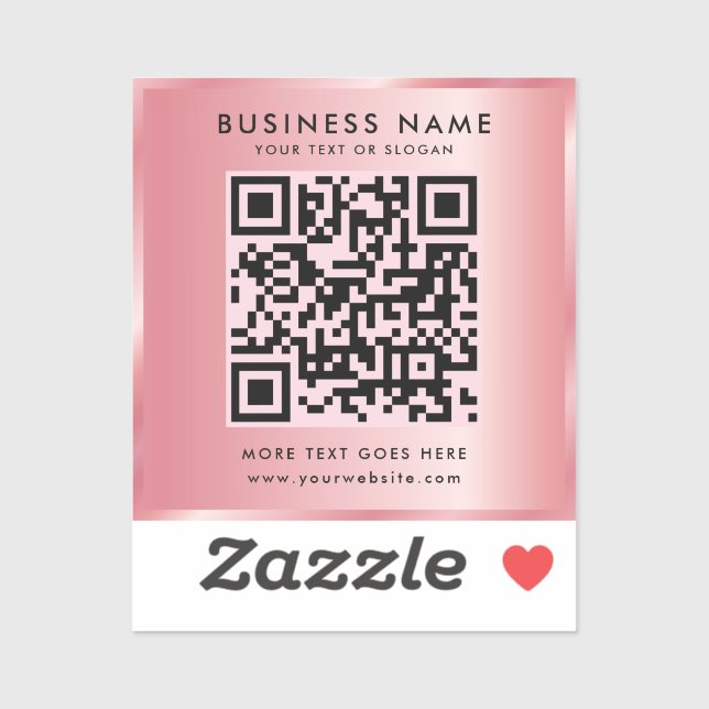 Sticker Votre Modèle Gold Rose de code QR personnalisé (Feuille)