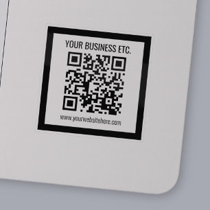 Sticker Votre nom d'entreprise et code QR modifiable trans