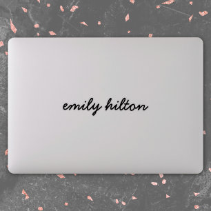 Sticker Votre nom   Ordinateur portable manuscrit moderne
