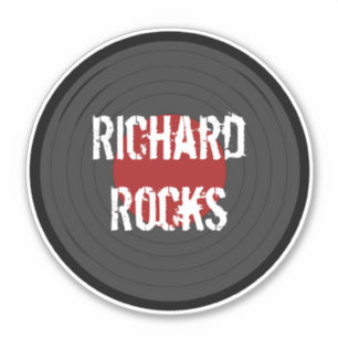 Sticker Votre nom Rocks Vinyl Rock N Roll Record