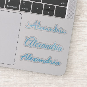 Sticker Votre nom Sky Blue manuscrit Versions de script