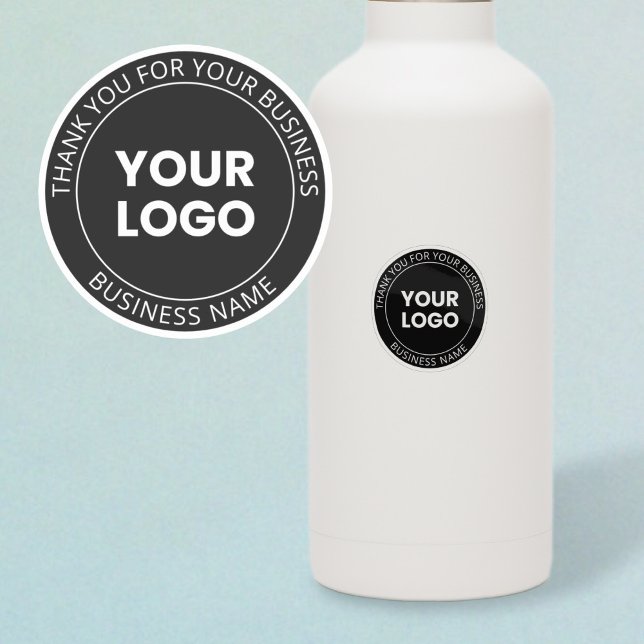 Sticker Votre propre logo et message de Merci transparent (Créateur téléchargé)