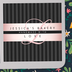 Sticker Votre texte personnalisé   Faux Rose Gold avec noi