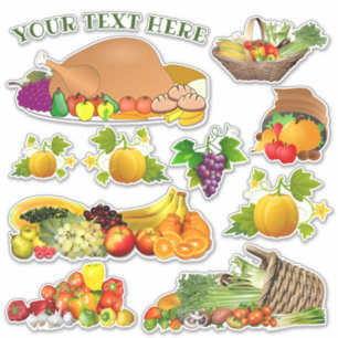 Sticker Votre texte Thanksgiving Contour