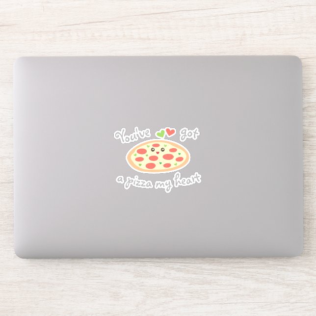 Sticker Vous avez une pizza My Heart Cute Kawaii Food Pun (Ordinateur)