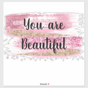 Sticker Vous êtes belle Parties scintillant rose