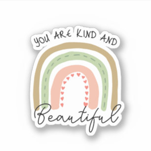 Sticker Vous êtes Kind & Beautiful Boho Rainbow Citation