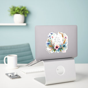 Sticker Vous êtes le Dieu qui reste, aquarelle florale