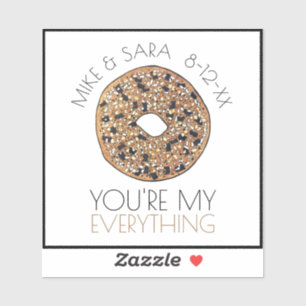 Sticker Vous êtes My Everything Bagel Foodie Wedding Favor