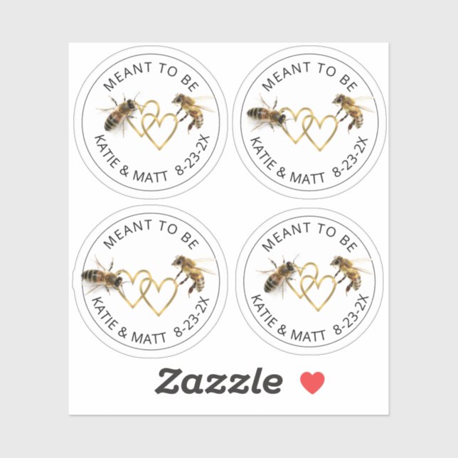Sticker Vous voulez être Mini Miel Jar Bee Mariage Étiquet (Feuille)