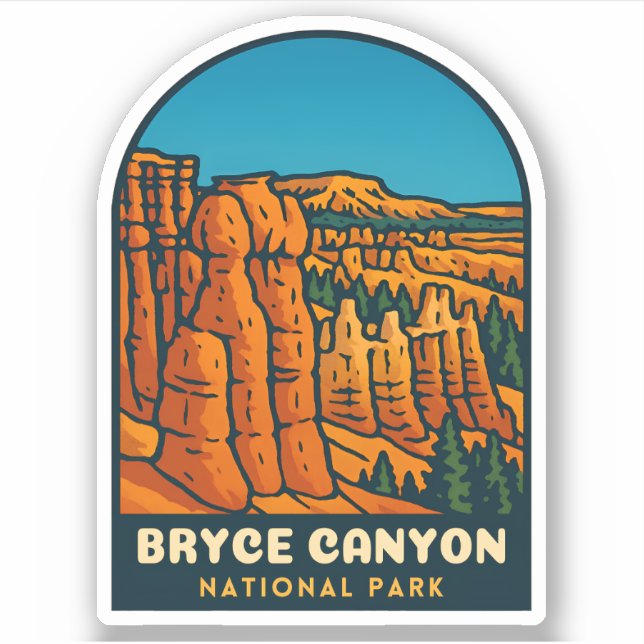 Sticker Voyage à l'ancienne Parc national de Bryce Canyon  (Devant)