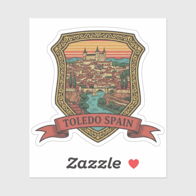 Sticker Voyage à Tolède Espagne Alcazar (Feuille)