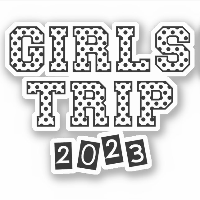 Sticker Voyage de filles 2023 Week-end de vacances pour fi (Devant)