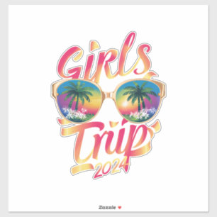 Sticker Voyage de filles 2024 Week-end Summer Beach Vacati