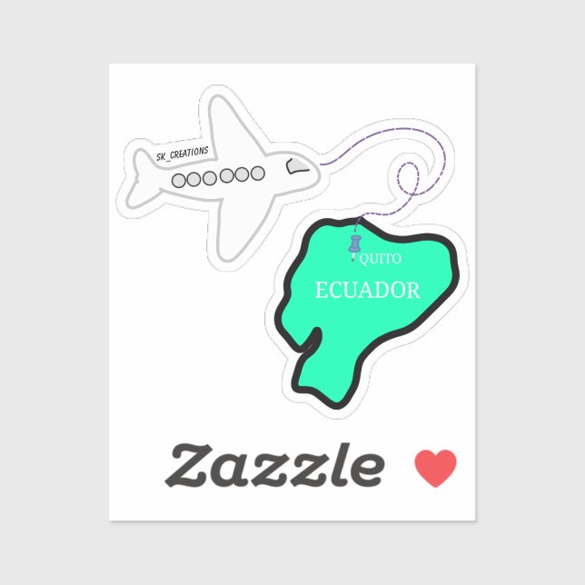 Sticker Voyage En Equateur (Feuille)