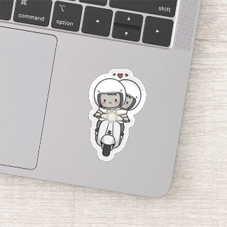 Sticker Voyage en scooter pour un couple mignon | Amour de