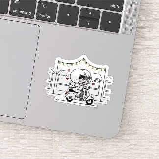 Sticker Voyage en scooter pour un couple mignon | Amour de