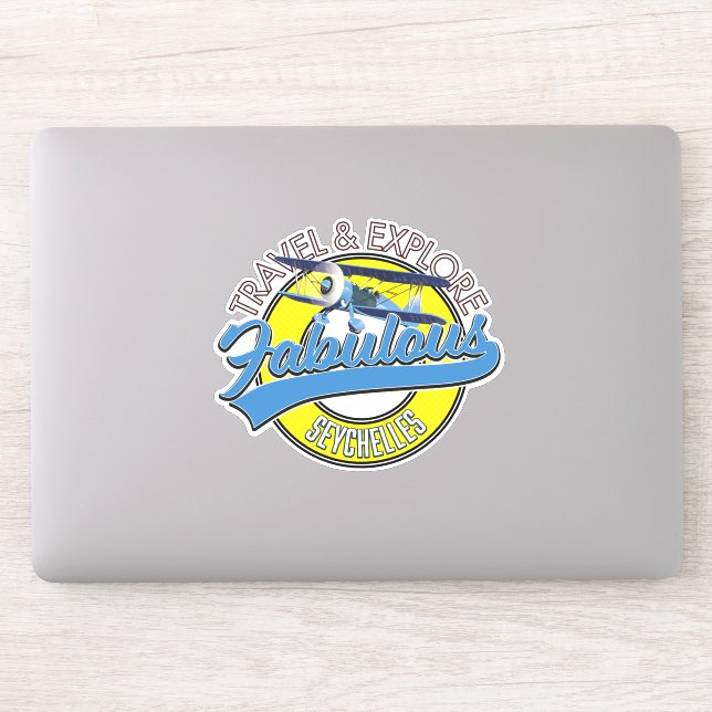 Sticker voyage explorer le fabuleux logo seychellois (Ordinateur)