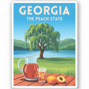Sticker Voyage Rétro Géorgie Peach State Paysage Rétro
