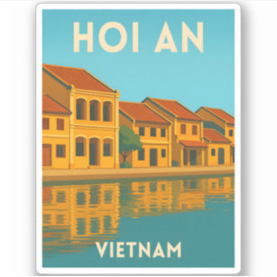 Sticker Voyage Rétro Hoi An Vietnam Paysage Rétro