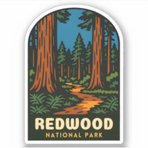 Sticker Voyage Rétro Vintage Parc National Redwood Nature