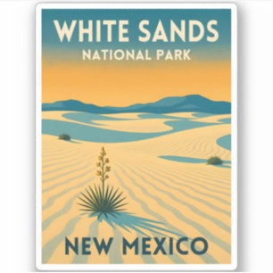 Sticker Voyage Rétro Vintage White Sands National Park