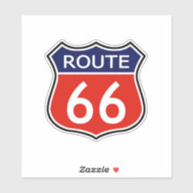 Sticker Voyage Route 66 Rouge Et Bleu