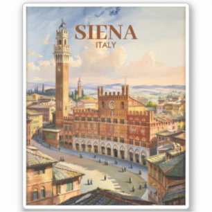 Sticker Voyage sur mesure à Sienne Italie Vintage Piazza d
